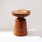 Decorative Iron Round Side Table With Natural Wood Finish – Sturdy, Rustic Seating for Home or Office Décor-17X17X15"